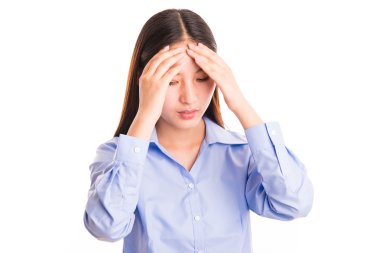 genç iş kadını olarak izole beyaz ayakta