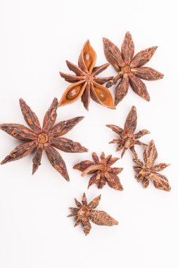 beyaz üzerinde izole edilmiş yıldız anasonu.