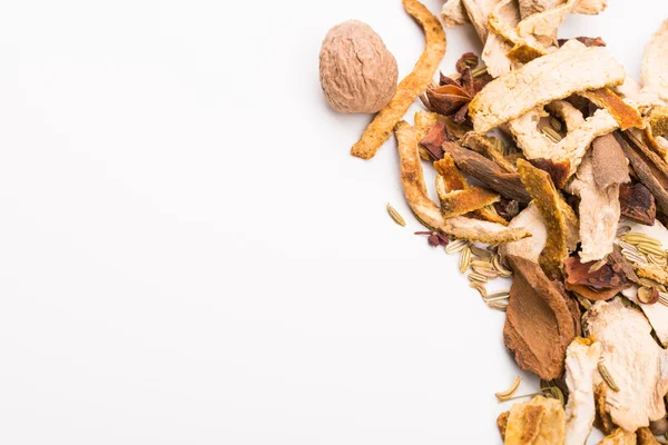 Different spices isolated on white . — Stock Photo, Image