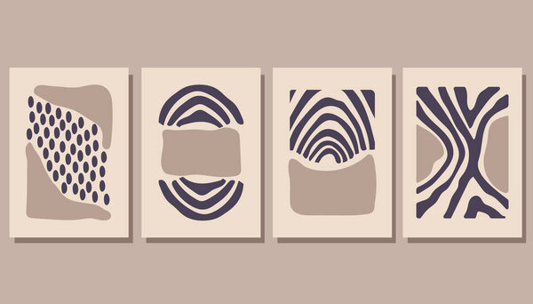 Set of posters in pastel colors. Modern Art. Abstraction. Vector illustration.