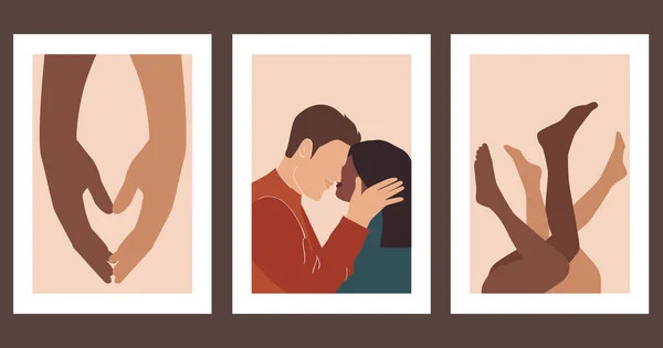 Bir dizi minimalist poster. Soyutlama. Vektör illüstrasyonu.