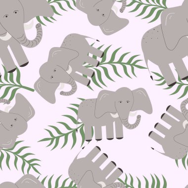 Fillerle şirin, pürüzsüz bir desen. Çizgi film tarzında vektör illüstrasyonu.