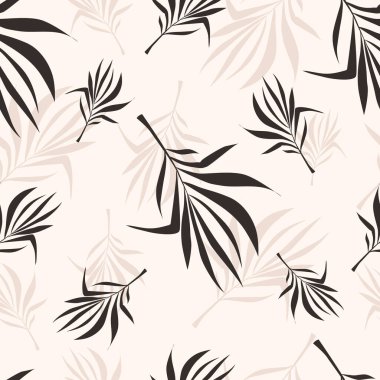 Bitkilerdeki minimalist, pürüzsüz desen. Vektör illüstrasyonu.