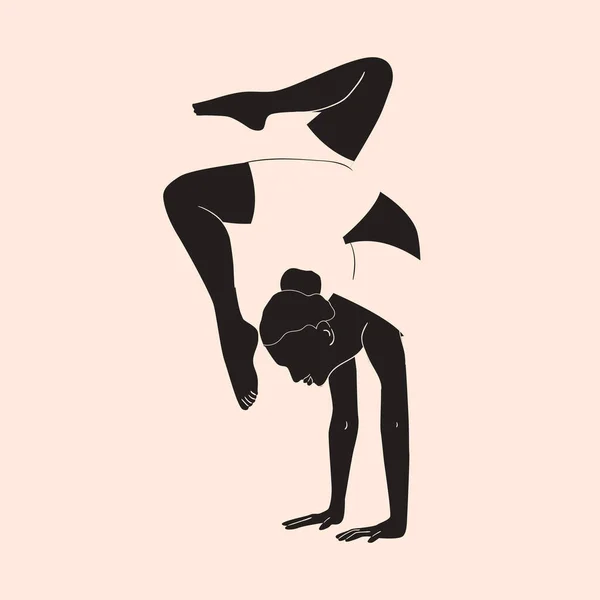 Mujer Abstracta Minimalismo Postura Yoga Ilustración Vectorial — Archivo Imágenes Vectoriales