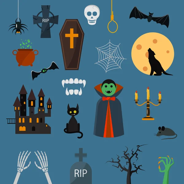 Vampiro dracula símbolos iconos vector conjunto . — Vector de stock