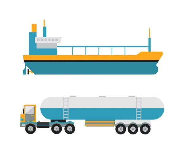 Gas petróleo transporte furgoneta vector . — Archivo Imágenes Vectoriales