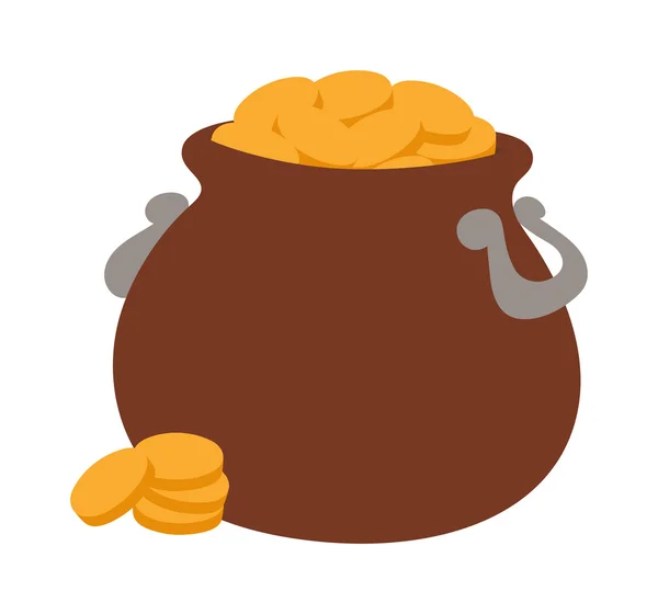 Gold pot vector illustration icon — Stock Vector