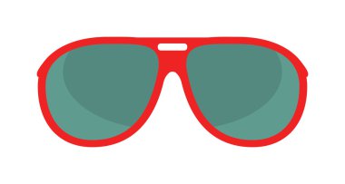 Beyaz arka planda izole vektör kırmızı gözlük.