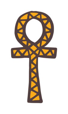 Egypt symbols vector Ankh Hieroglyph on white background