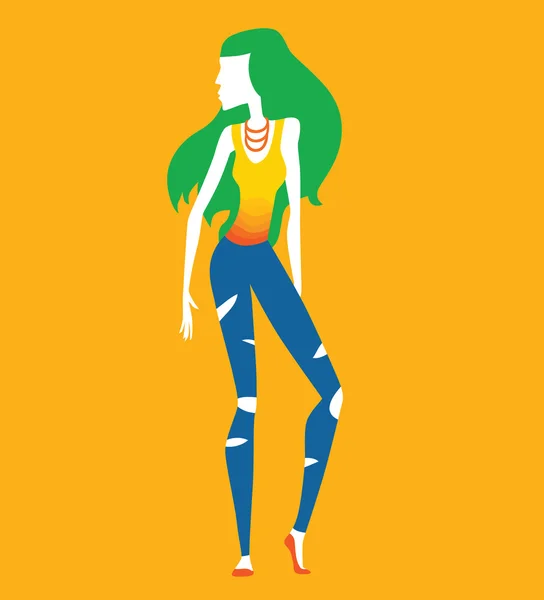 Fashion shopping girl vector illustration — Διανυσματικό Αρχείο