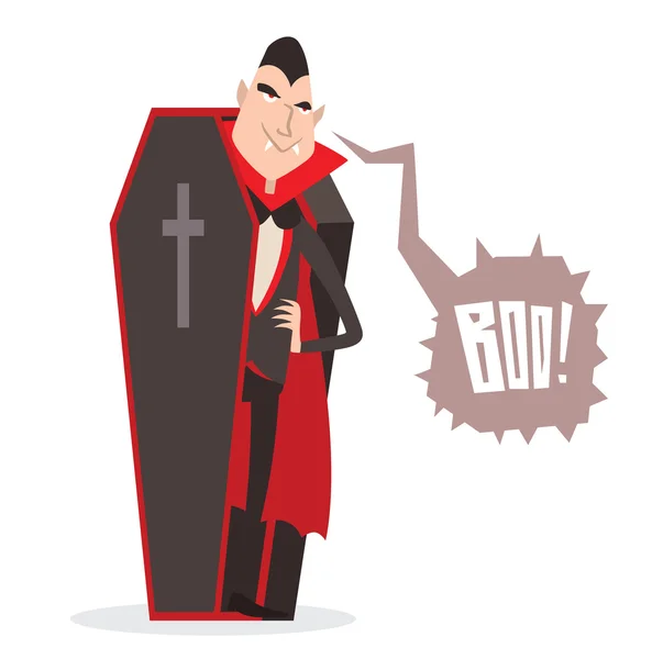 Cartoon Dracula Halloween vector illustratie. Grappig karakter — Stockvector