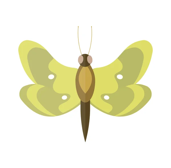 Vector de mariposa de dibujos animados de color aislado sobre fondo blanco . — Vector de stock