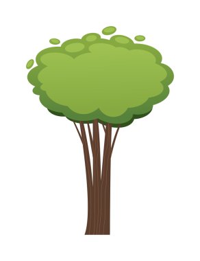 Cartoon tree vector illustration isolated on white background