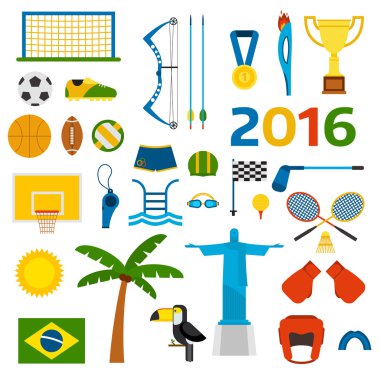 Rio yaz olimpiyat oyunları simgeleri vektör illüstrasyon