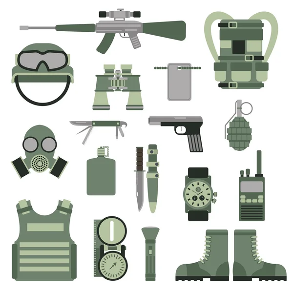 V USA nebo v NATO jsou symboly vojenské armády na vektorové ilustraci — Stockový vektor