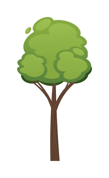 Cartoon Baum Vektor Illustration isoliert auf weißem Hintergrund — Stockvektor