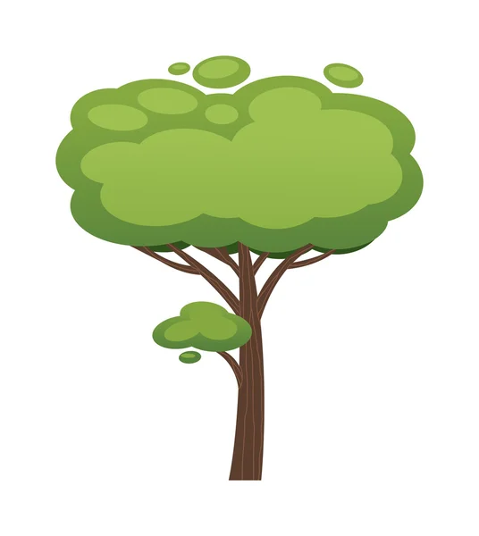 Ilustración vectorial de árbol de dibujos animados aislado sobre fondo blanco — Vector de stock