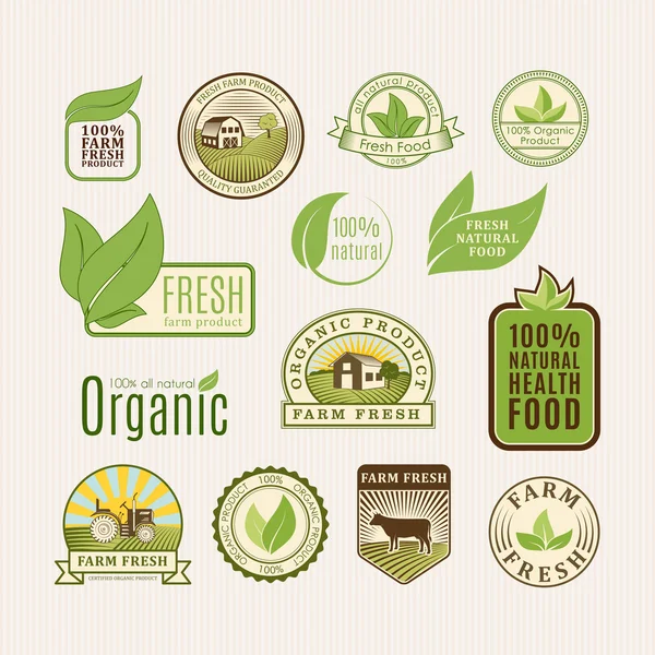 Eco badge organic food Stock Illustration