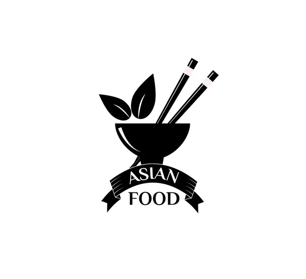 Asiático alimento logotipo vetor ilustração — Vetor de Stock