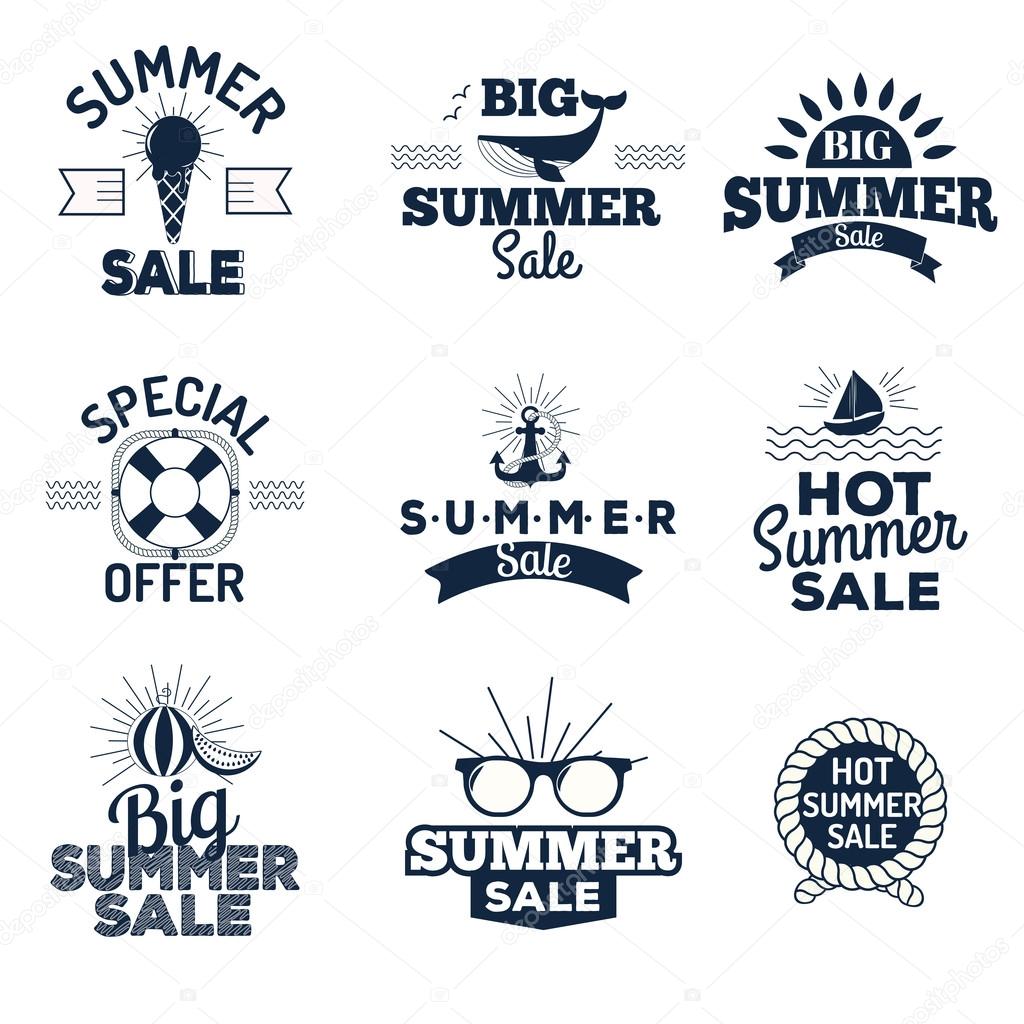 Summer sale logo vector illustration