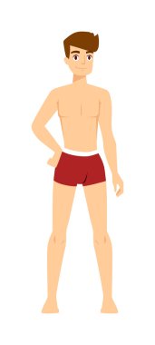 Beyaz arka planda izole edilmiş çıplak boy vektör illüstrasyonu.