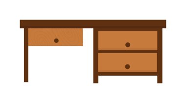 Wood table furniture vector illustration