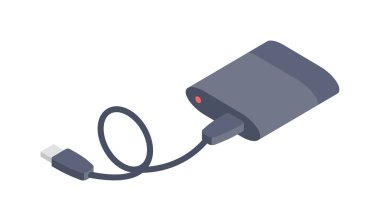 Şarj vektörü isometrik düz simgesi.