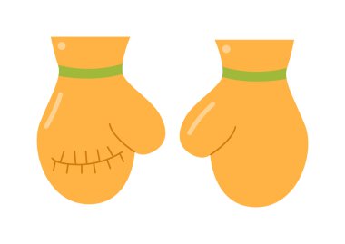 Pair of yellow boxing gloves vector illustration.