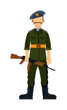 Silah illüstrasyon ile Rusya asker silahlı kuvvetler adam