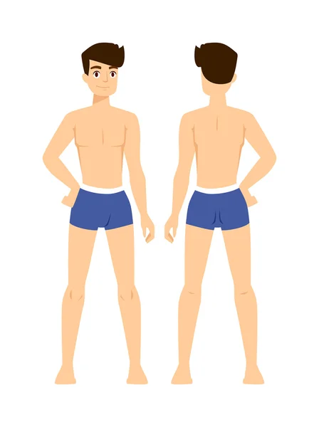 Muchacho desnudo ilustración vectorial aislado sobre fondo blanco . — Archivo Imágenes Vectoriales