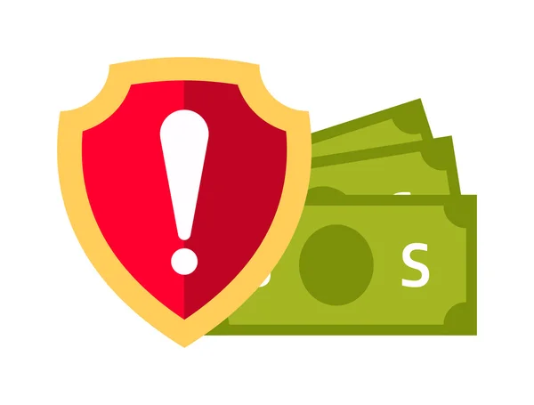 Ilustración vectorial seguridad dinero — Vector de stock