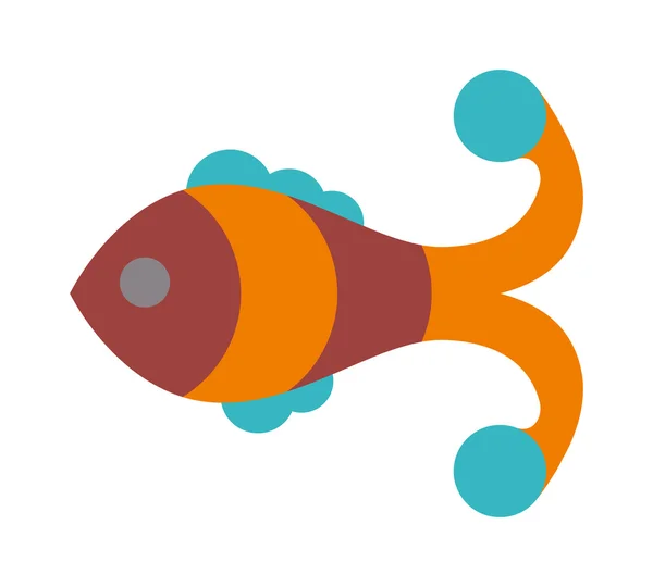 Peces vector icono plano aislado sobre fondo blanco . — Archivo Imágenes Vectoriales