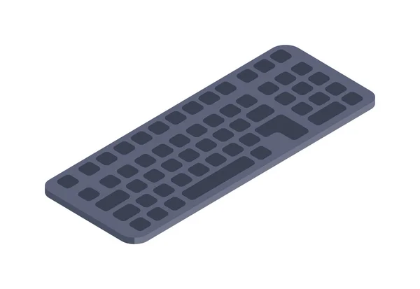 Ordenador teclado vector isométrico icono plano . — Vector de stock