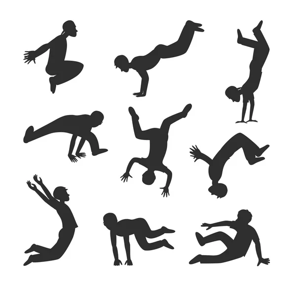 Parkour people vector illustration — Stock Vector