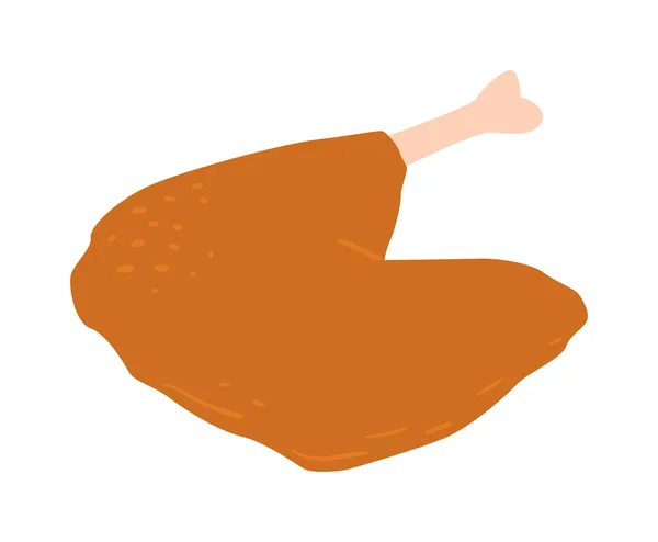 Vecteur de cuisse de poulet rôti simple — Image vectorielle