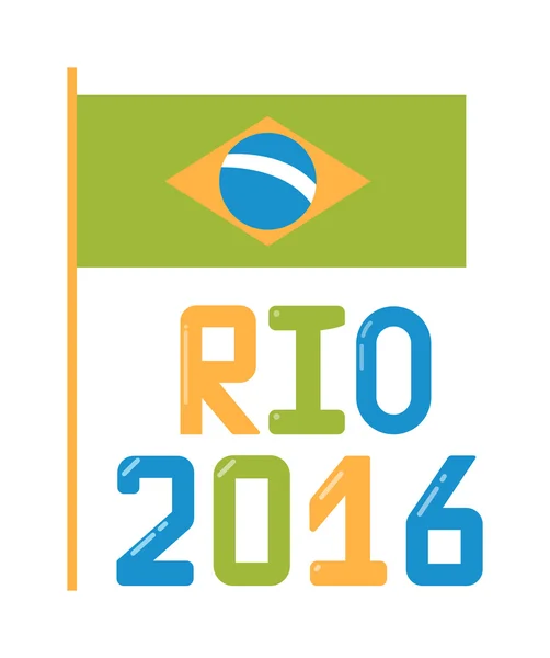 Brazilský olympijský praporek plochý vektorový obrázek. — Stockový vektor
