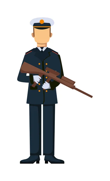 USA troop armed forces man with weapon illustration. — Stock Vector