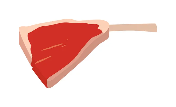 Carne fresca de cerdo cruda vector filete aislado sobre fondo blanco . — Vector de stock