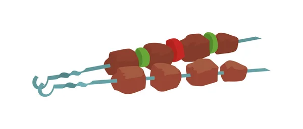 Кебаб для барбекю на векторной иллюстрации шашлыков . — стоковый вектор