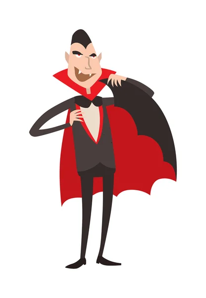 Dibujos animados Drácula Halloween vector ilustración. Carácter gracioso — Vector de stock