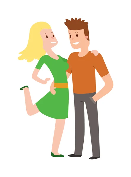 Love couple man and woman cartoon illustration. — Stock vektor