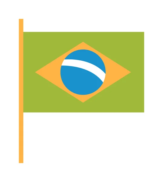 Brazília zászló síkvektor illusztráció. — Stock Vector