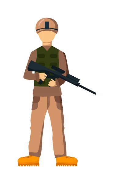 EE.UU. tropas de las fuerzas armadas hombre con ilustración de armas . — Archivo Imágenes Vectoriales