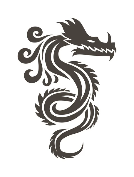 Čínský drak na bílém pozadí ilustrace. — Stockový vektor