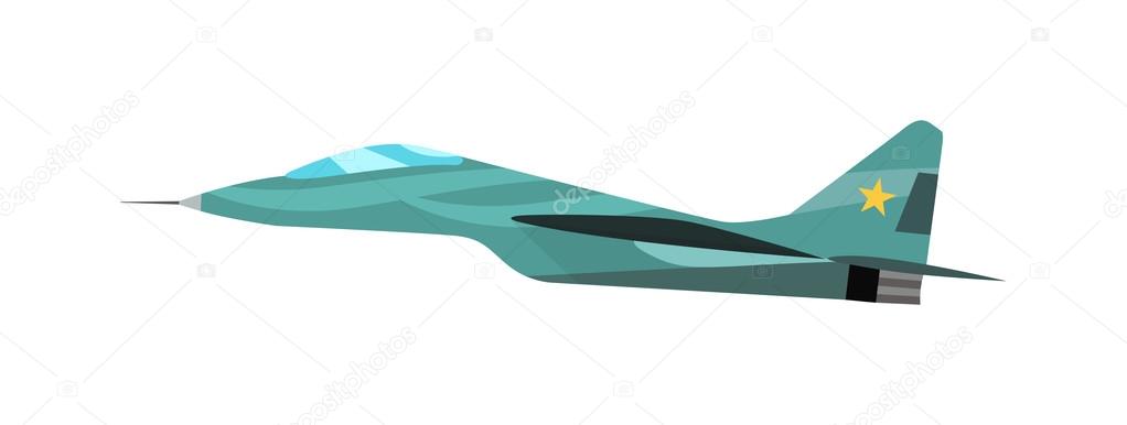 Military plane vector cartoon illustration.