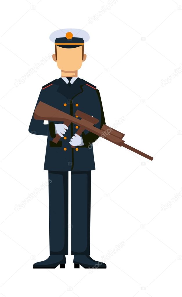 USA troop armed forces man with weapon illustration.