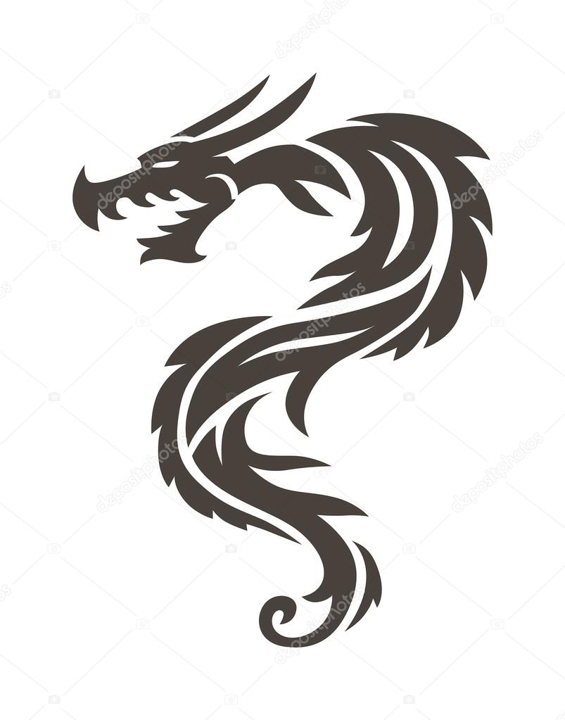 Chinese dragon on white background vector illustration. — Stock Vector ...