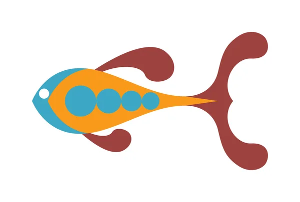Dekorative Fische flache Symbol Vektor isoliert auf weißem Hintergrund. — Stockvektor