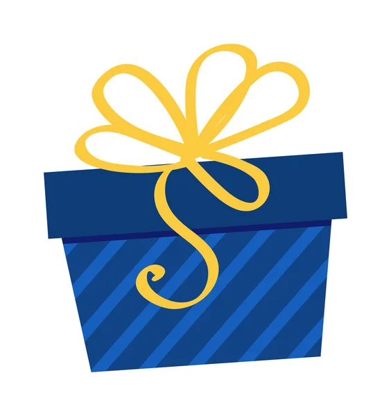 Gft holiday box for birthday with ribbon cartoon vector icon — Stock Vector