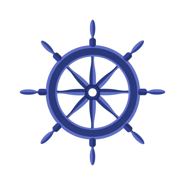 Яхта или овца колесо руля плоский стиль векторной иллюстрации изолированы на белом фоне — стоковый вектор